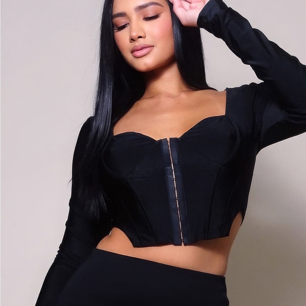 Long Sleeve Corset Top